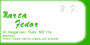 marta fedor business card